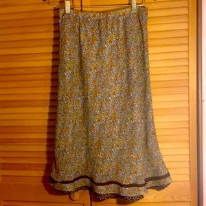 Reversible Brown Floral Skirt